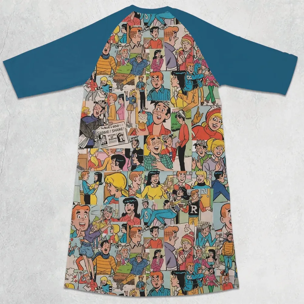 Archie Comics Characters Collage 3/4 Sleeve Raglan Dress - 2