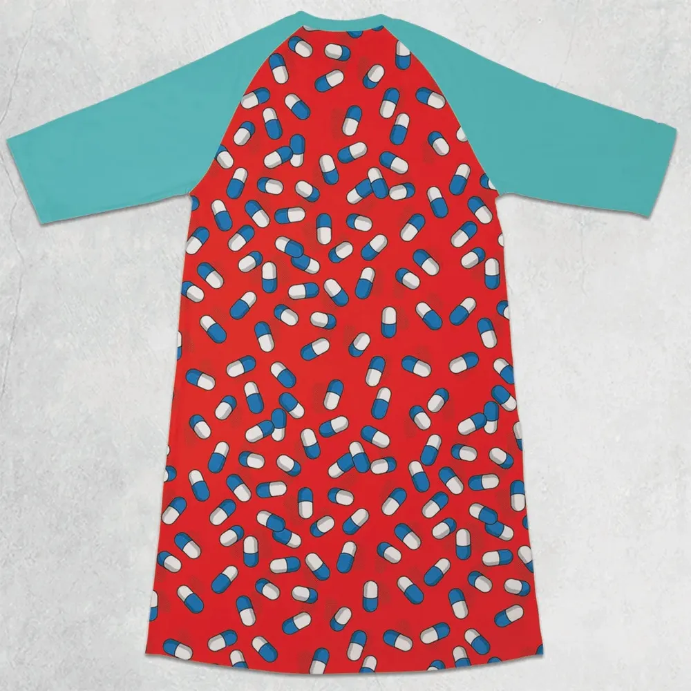 The Capsules Akira Pattern 3/4 Sleeve Raglan Dress - 2