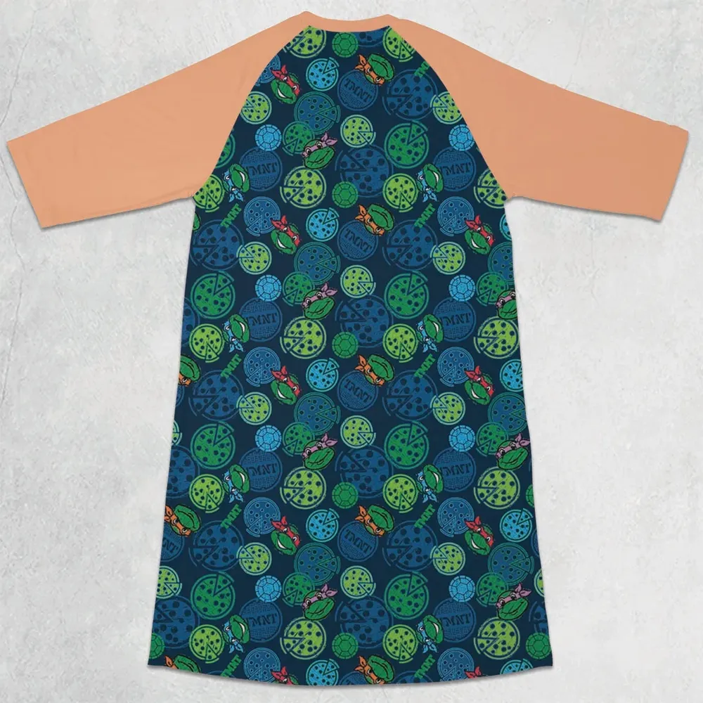 Teenage Mutant Ninja Turtles Pizza 3/4 Sleeve Raglan Dress - 2