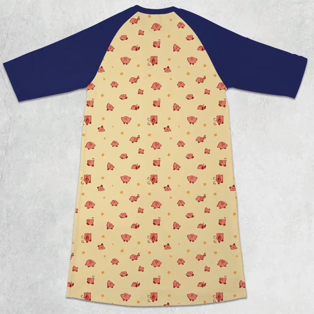 Nintendo Kirby Pattern 3/4 Sleeve Raglan Dress - 2
