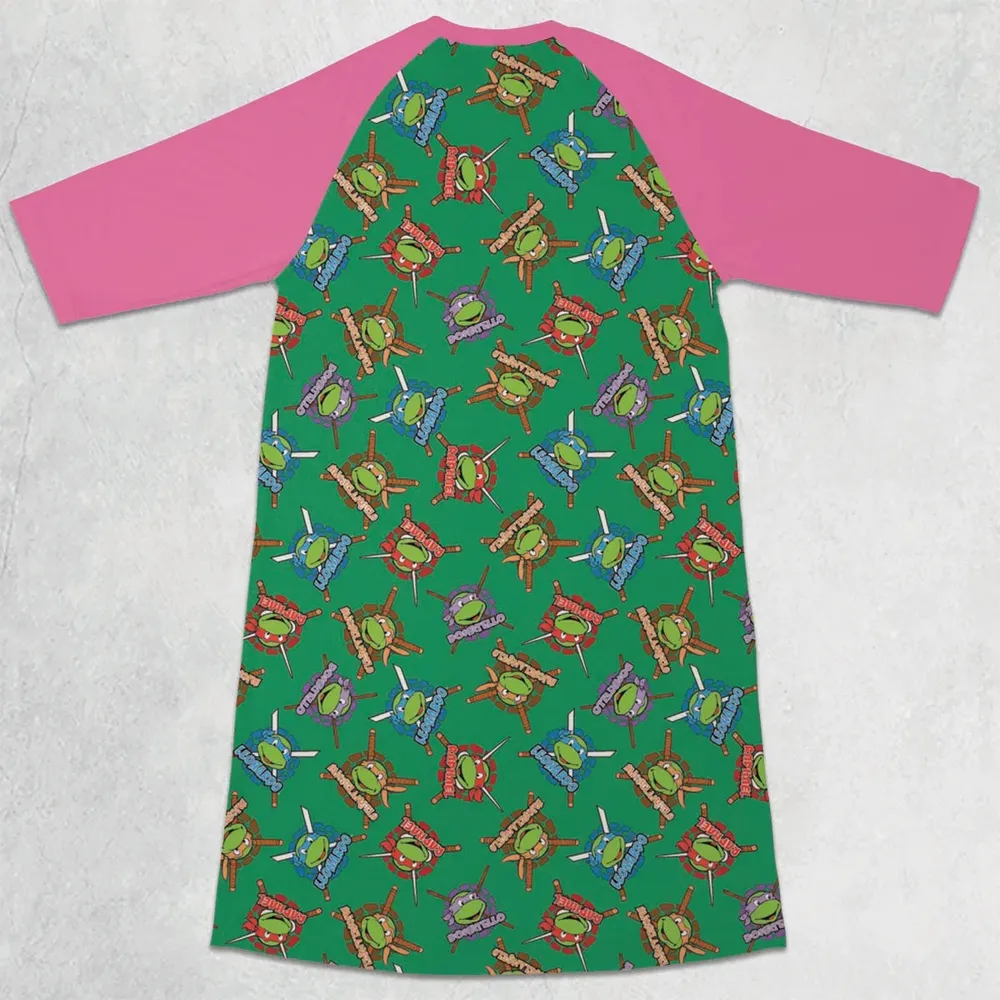 TMNT Characters Pattern 3/4 Sleeve Raglan Dress - 2