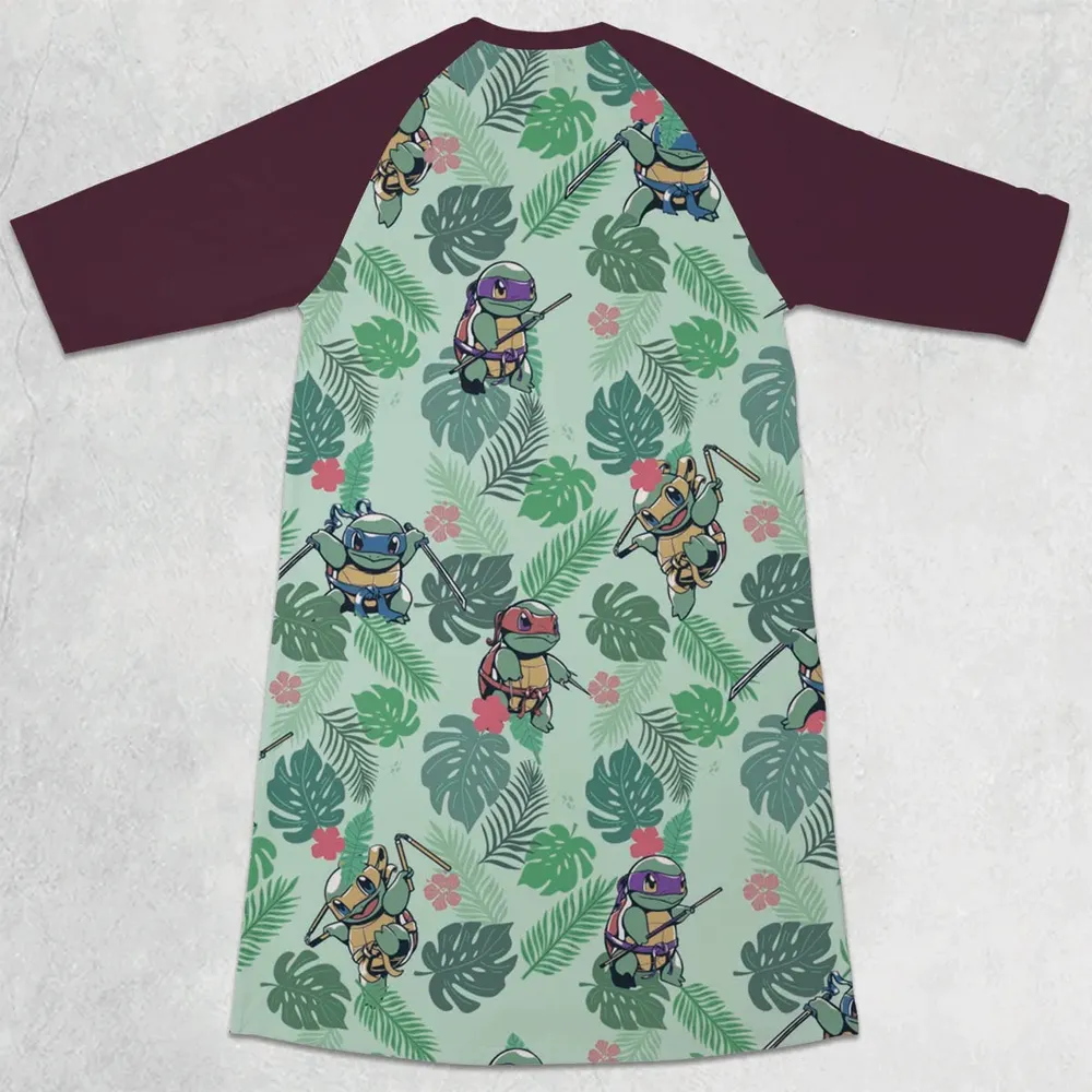 Teenage Mutant Ninja Squirtle 3/4 Sleeve Raglan Dress - 2