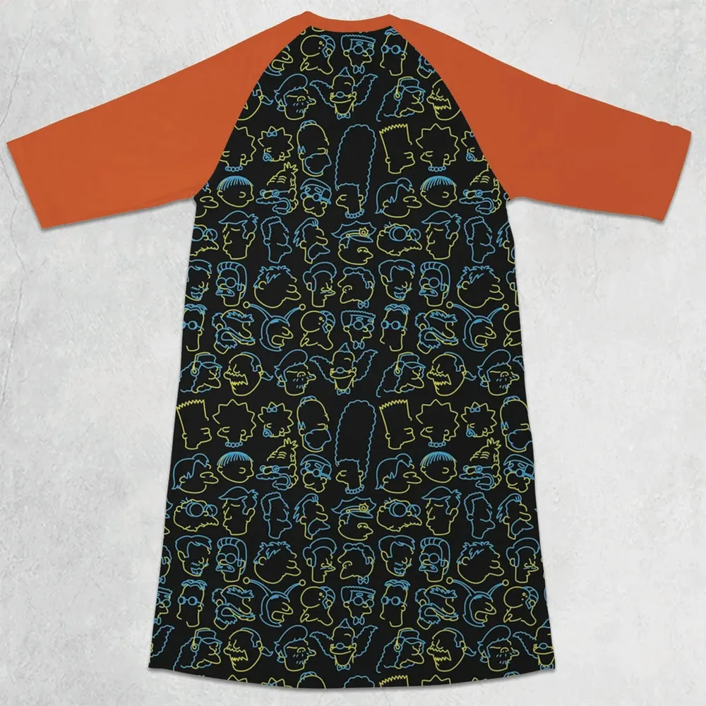 The Simpsons Neon 3/4 Sleeve Raglan Dress - 2