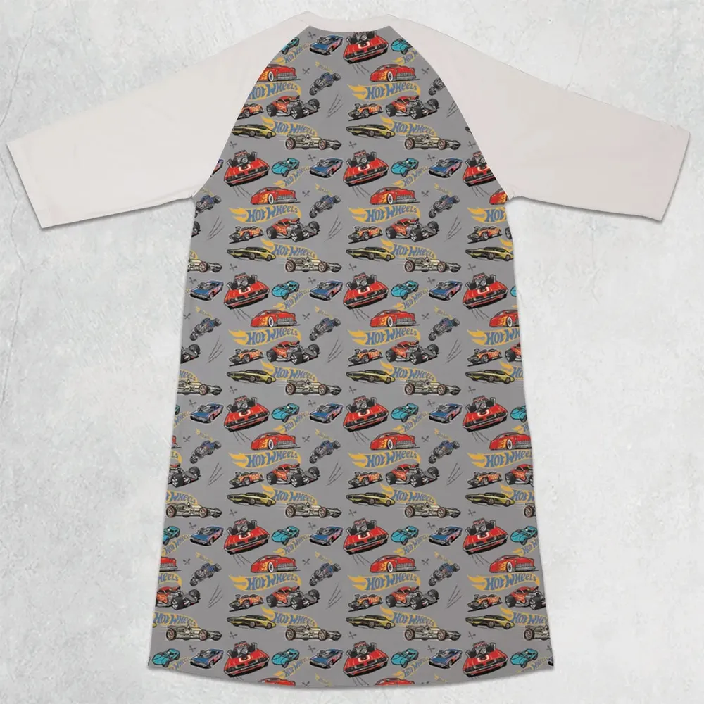 Hot Wheels Classic Car 3/4 Sleeve Raglan Dress - 2