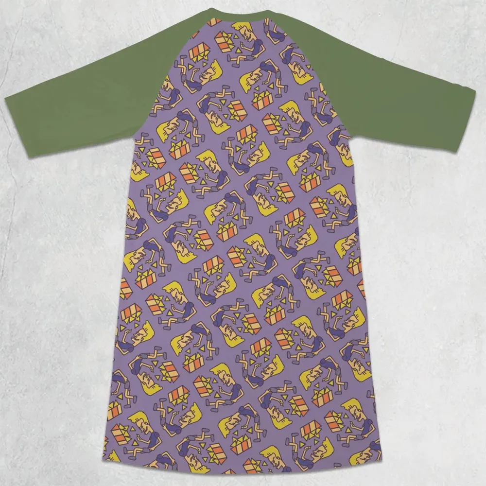 Nachos Rule Beavis and Butthead 3/4 Sleeve Raglan Dress - 2