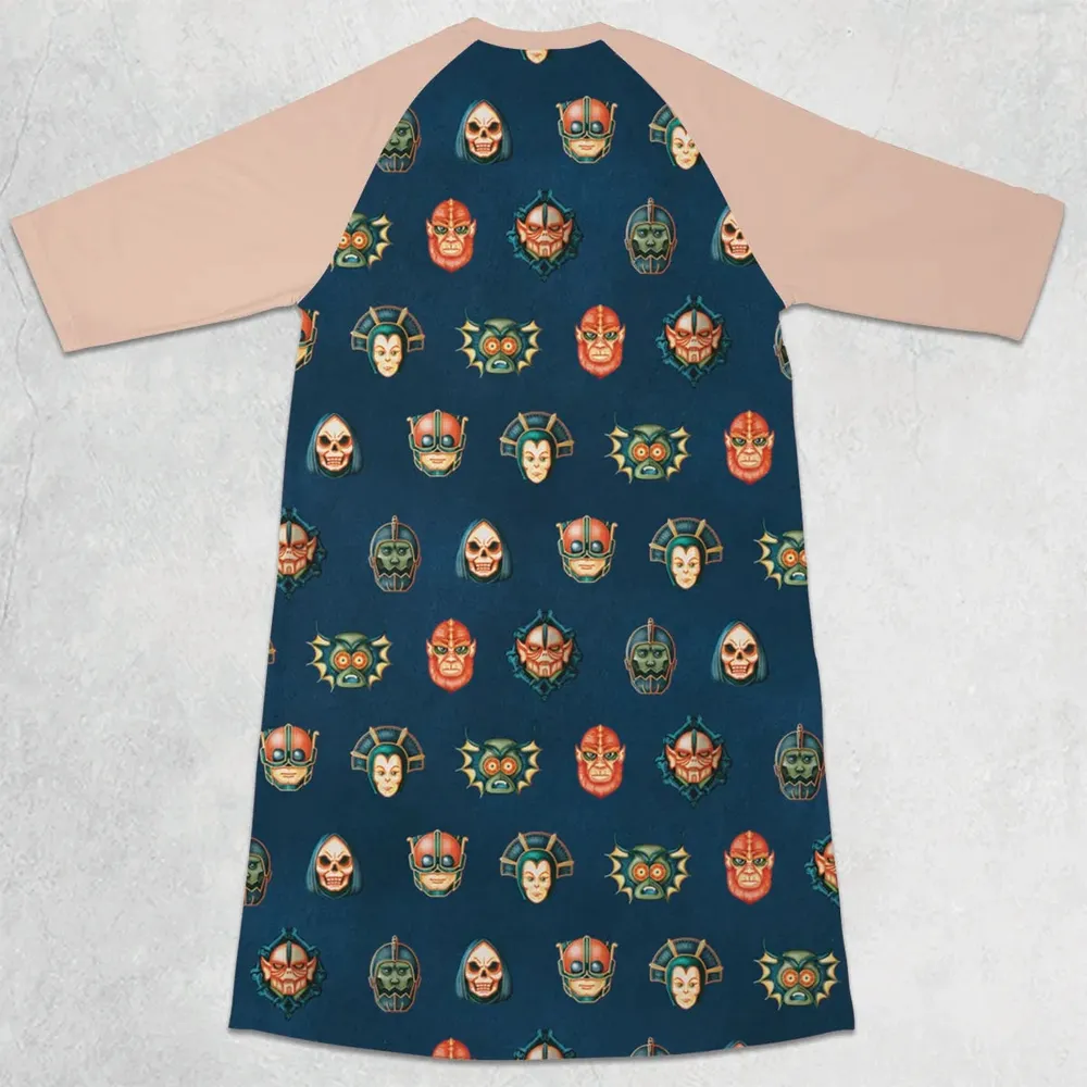 Villains He-man Masters Of The Universe 3/4 Sleeve Raglan Dress - 2