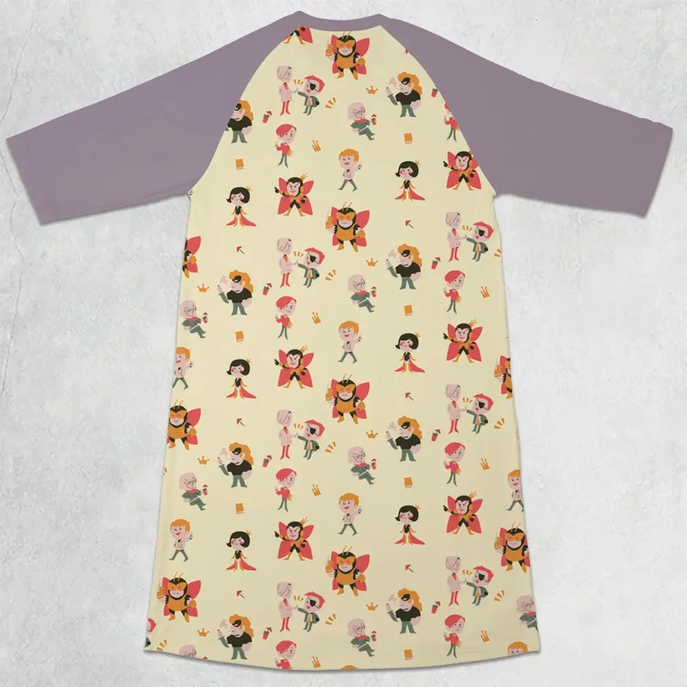 The Venture Bros Pattern 3/4 Sleeve Raglan Dress - 2