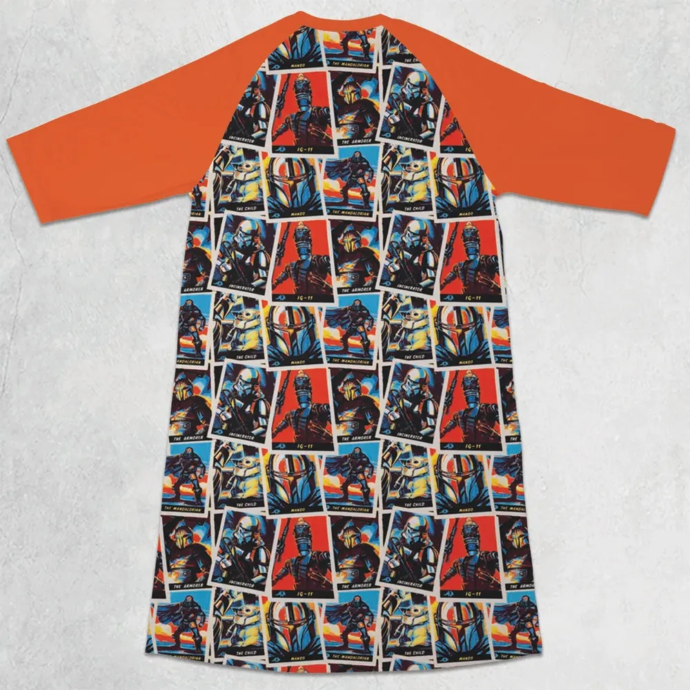 This Is The Way The Mando Pattern 3/4 Sleeve Raglan Dress - 2