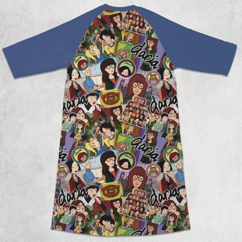 Sick Sad World Daria 3/4 Sleeve Raglan Dress - 2