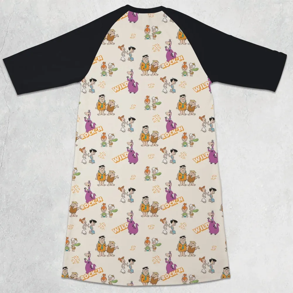 Rock'n The Flintstones 3/4 Sleeve Raglan Dress - 2