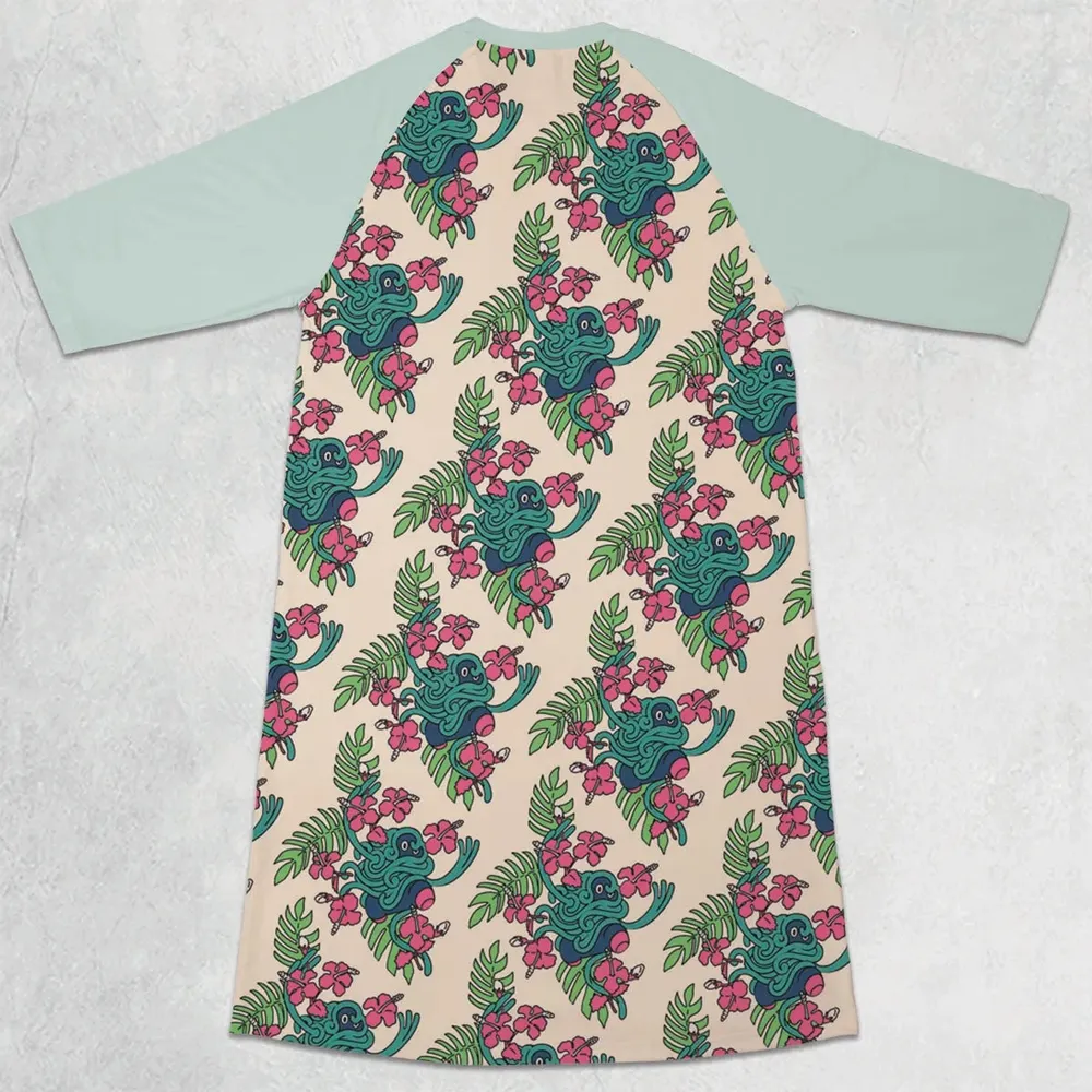 Tropical Tangrowth Pokemon 3/4 Sleeve Raglan Dress - 2