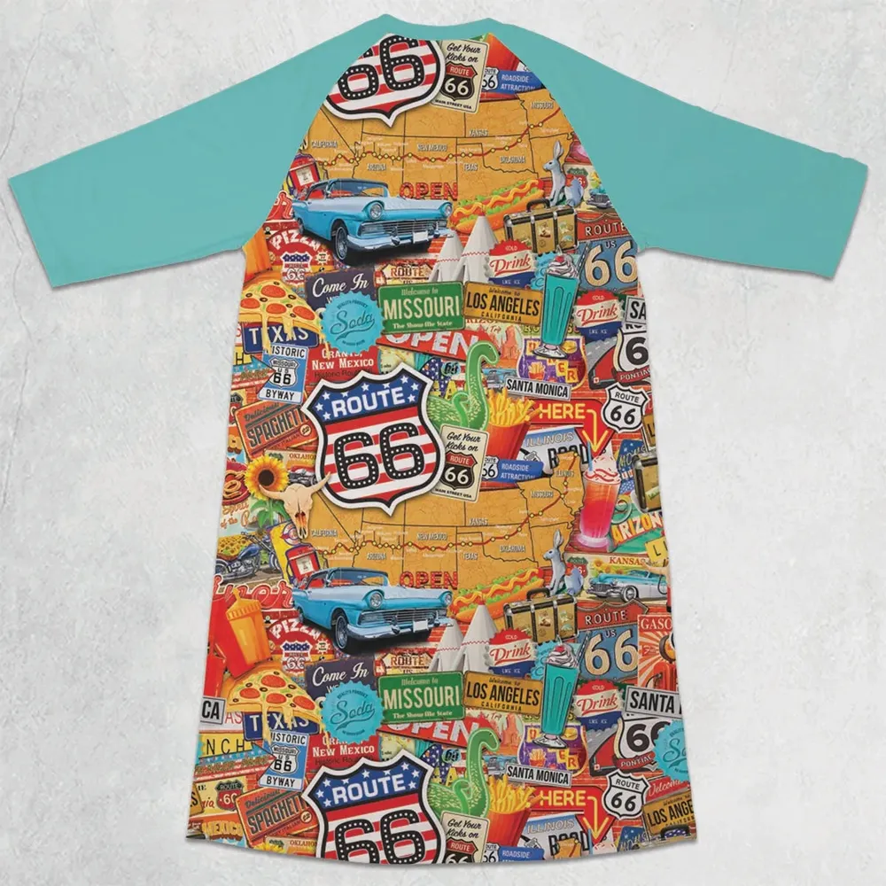 Main State of America 3/4 Sleeve Raglan Dress - 2