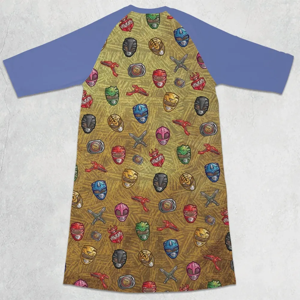 Power Team Mighty Morphin Power Rangers 3/4 Sleeve Raglan Dress - 2