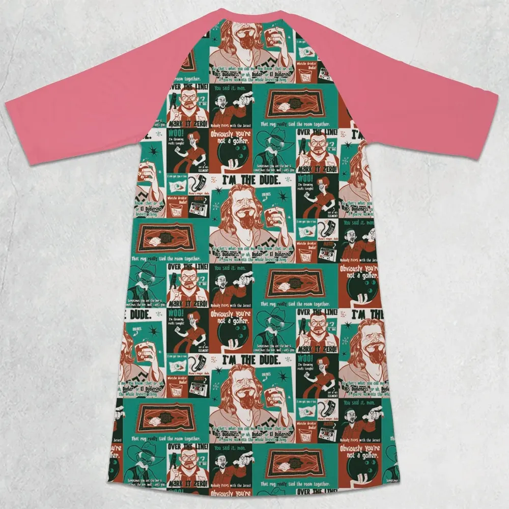 I'm The Dude The Big Lebowski 3/4 Sleeve Raglan Dress - 2