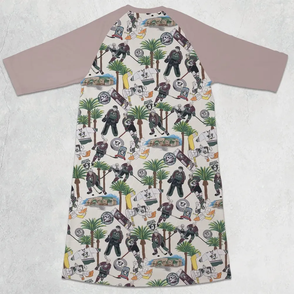 Hockey Mighty Ducks Players 3/4 Sleeve Raglan Dress - 2