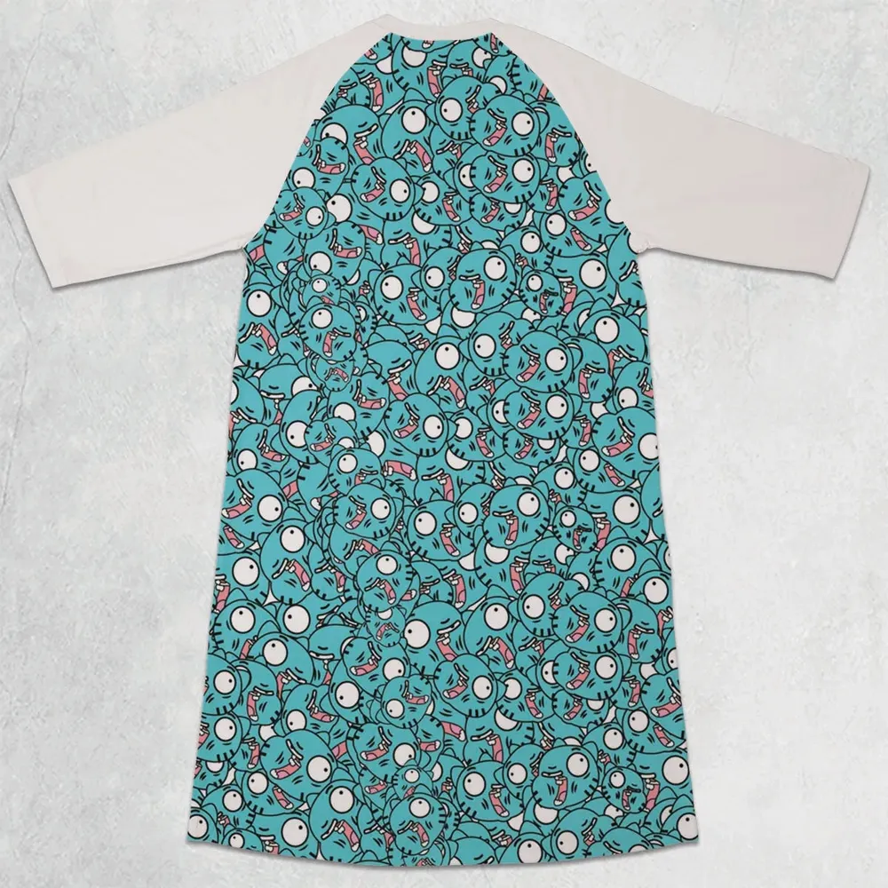 Gumball Watterson Pattern 3/4 Sleeve Raglan Dress - 2