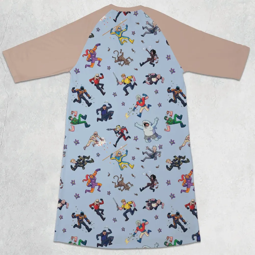 The Suicide Squad Pattern 3/4 Sleeve Raglan Dress - 2
