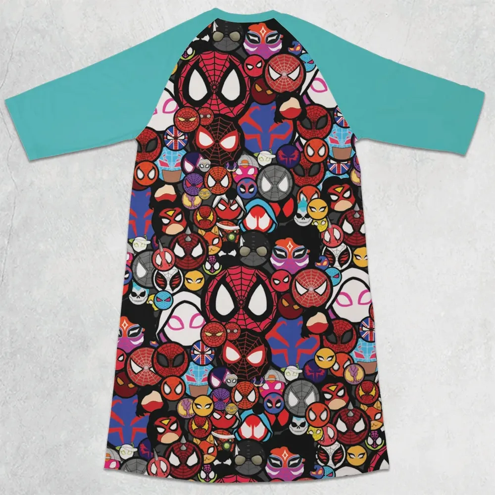 Spide-Mania Spider-Verse 3/4 Sleeve Raglan Dress - 2