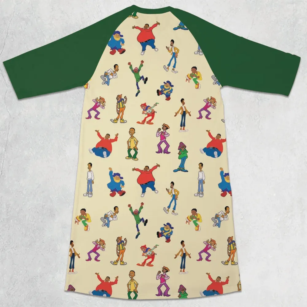 Fat Albert and the Cosby Kids 3/4 Sleeve Raglan Dress - 2