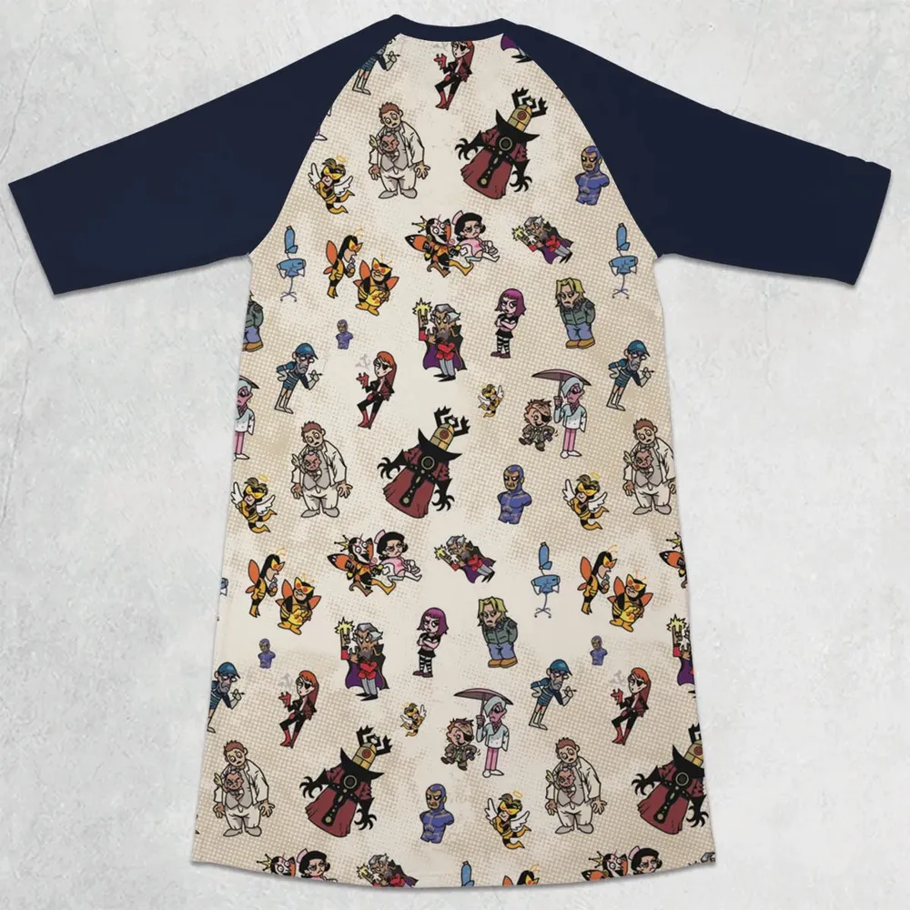 V Is For Venture The Venture Bros Villains 3/4 Sleeve Raglan Dress - 2