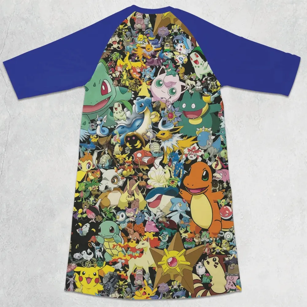 Gotta Catch 'em all Pokemon 3/4 Sleeve Raglan Dress - 2