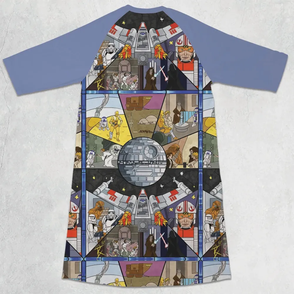 Stained Glass Star Wars 3/4 Sleeve Raglan Dress - 2