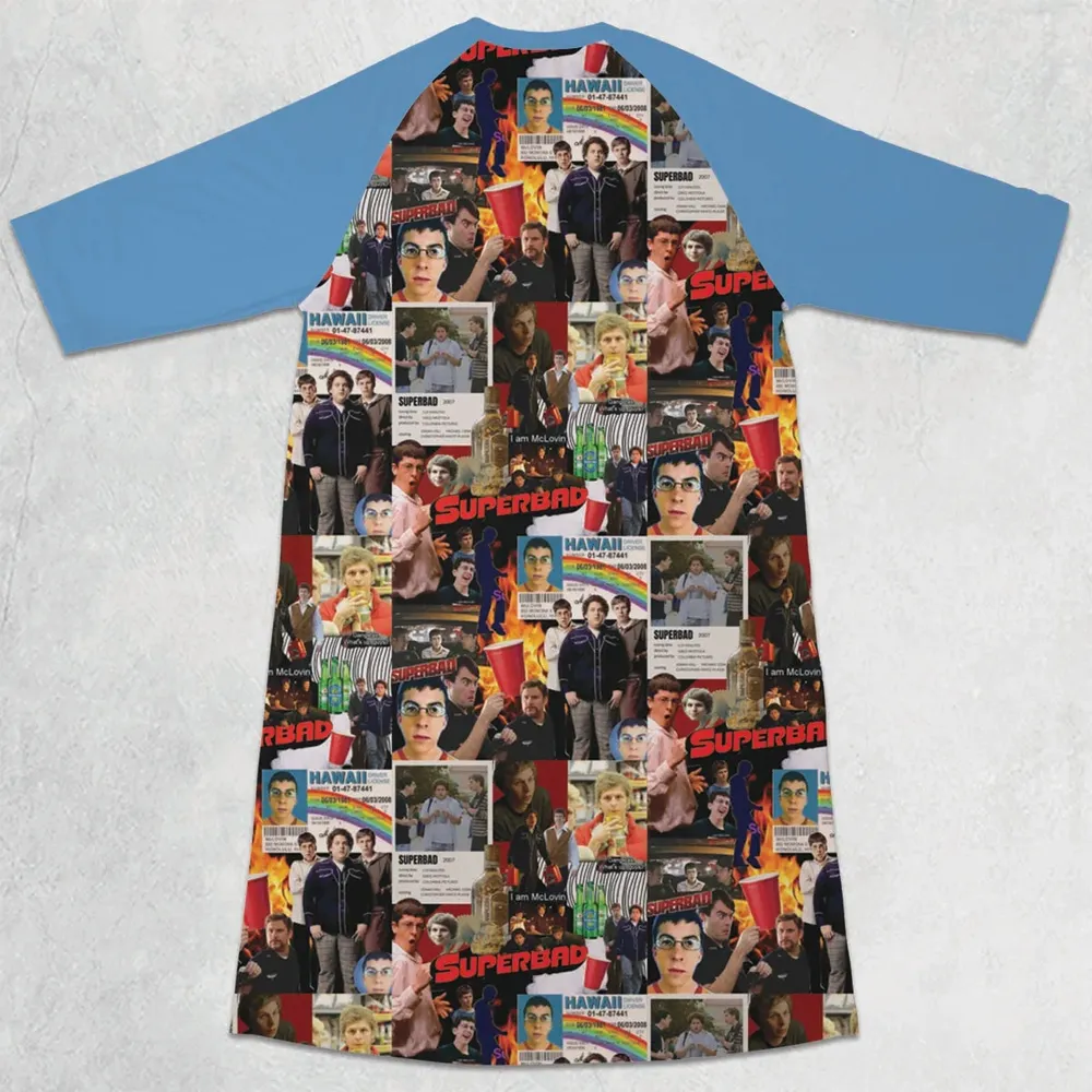 Seth Evan McLovin Superbad 3/4 Sleeve Raglan Dress - 2