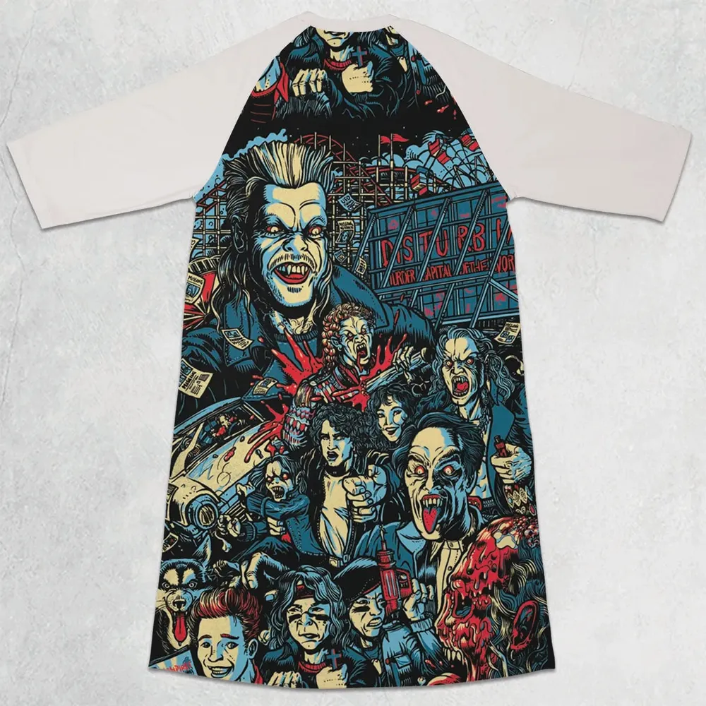 The Lost Boys Eighties Vampire Horror 3/4 Sleeve Raglan Dress - 2