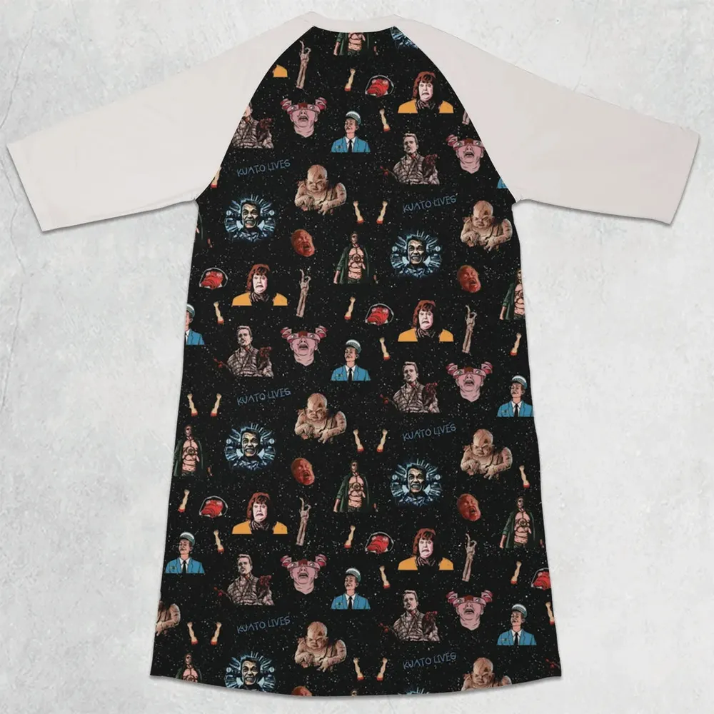 Total Recall Pattern 3/4 Sleeve Raglan Dress - 2