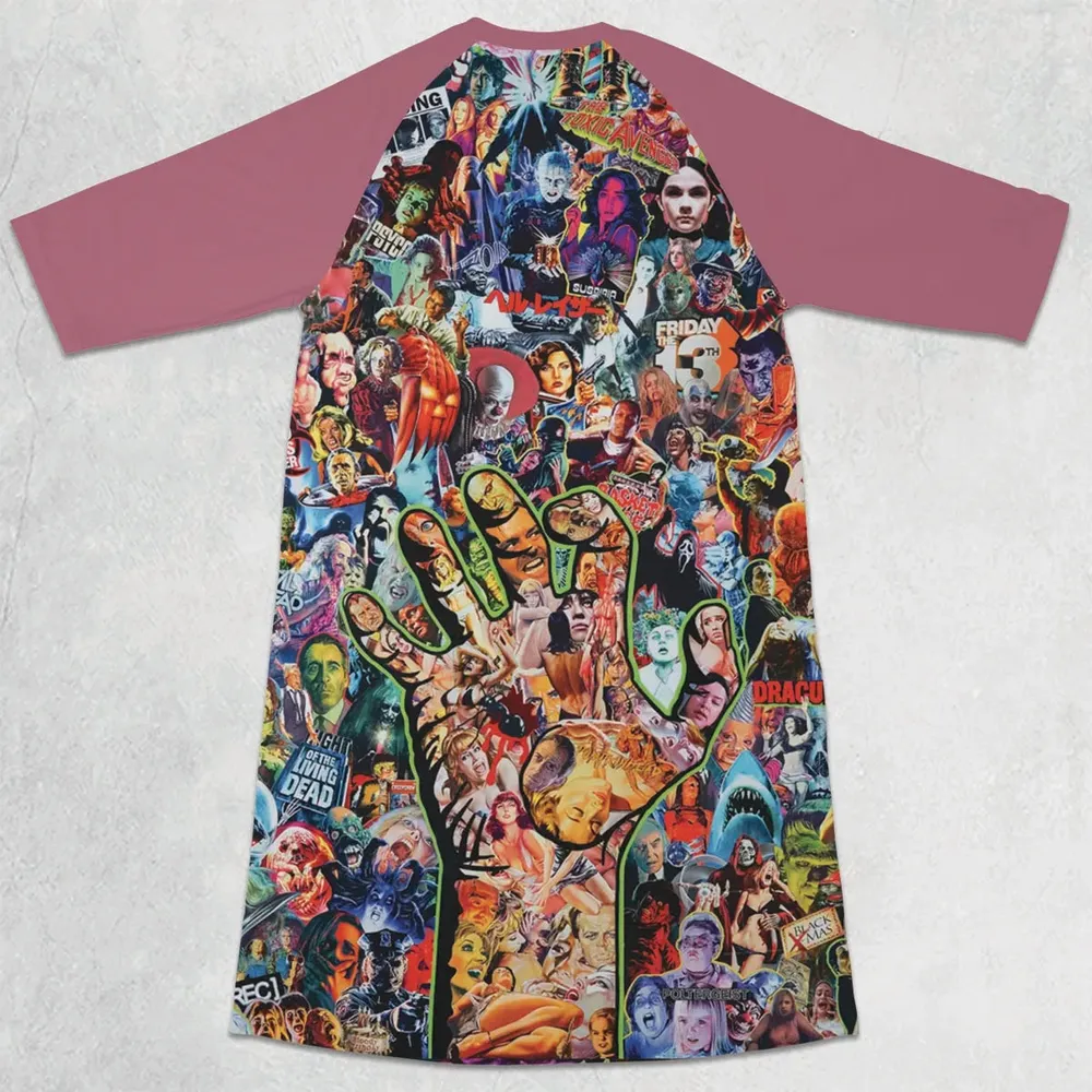 Horror My Love 3/4 Sleeve Raglan Dress - 2