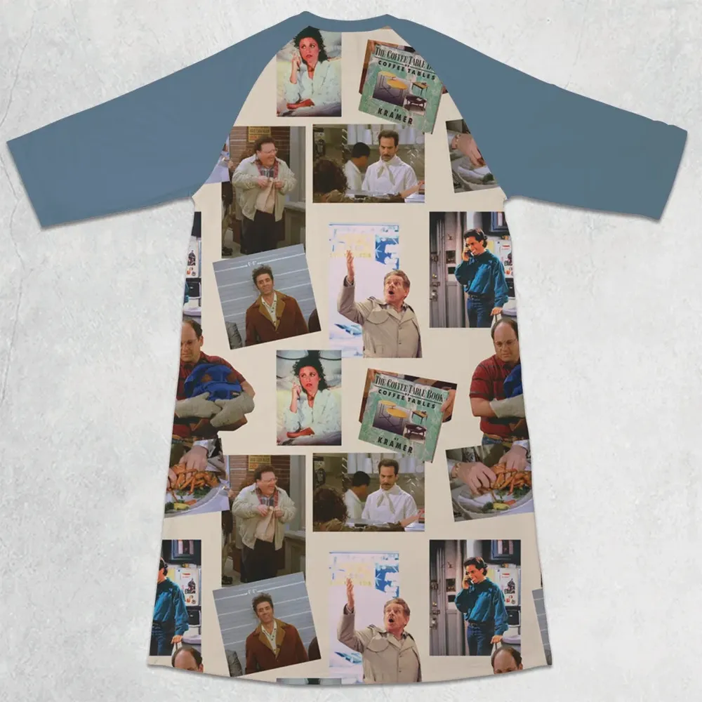 Seinfeld Famous Scenes 3/4 Sleeve Raglan Dress - 2