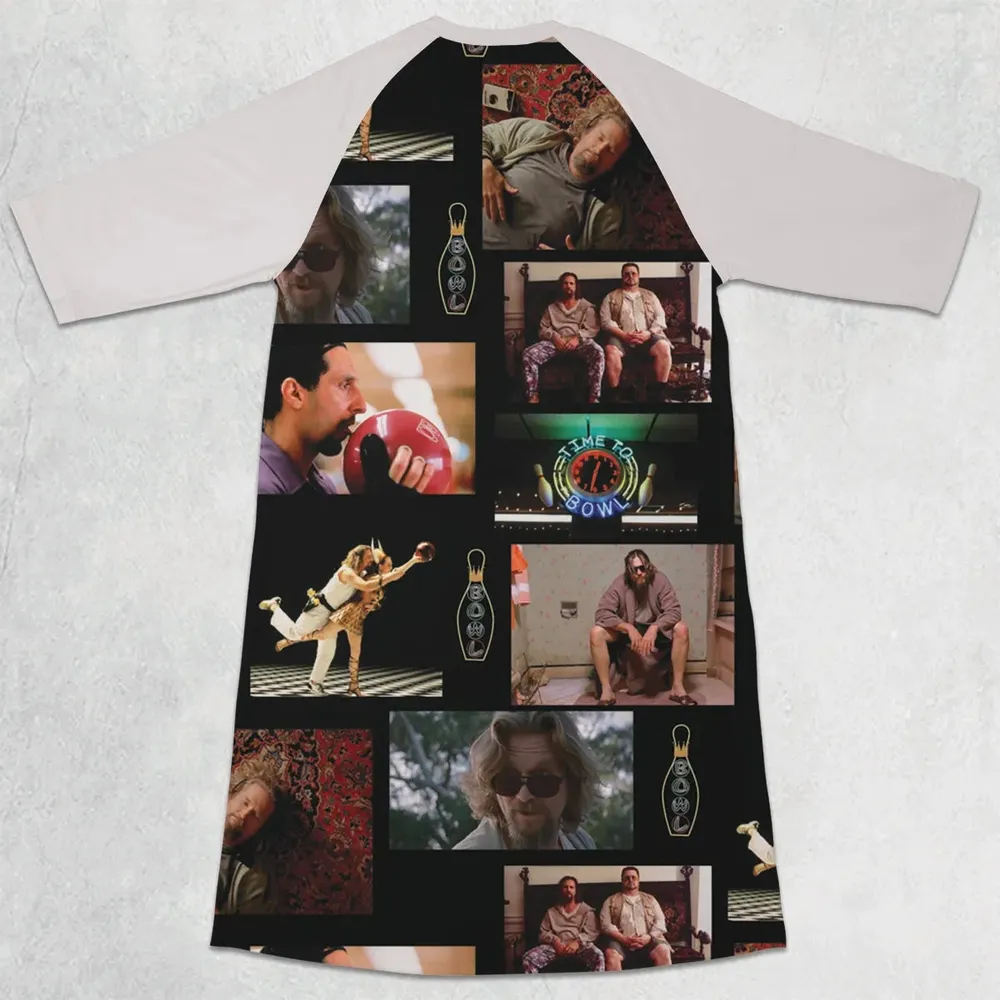 The Big Lebowski Famous Scenes 3/4 Sleeve Raglan Dress - 2