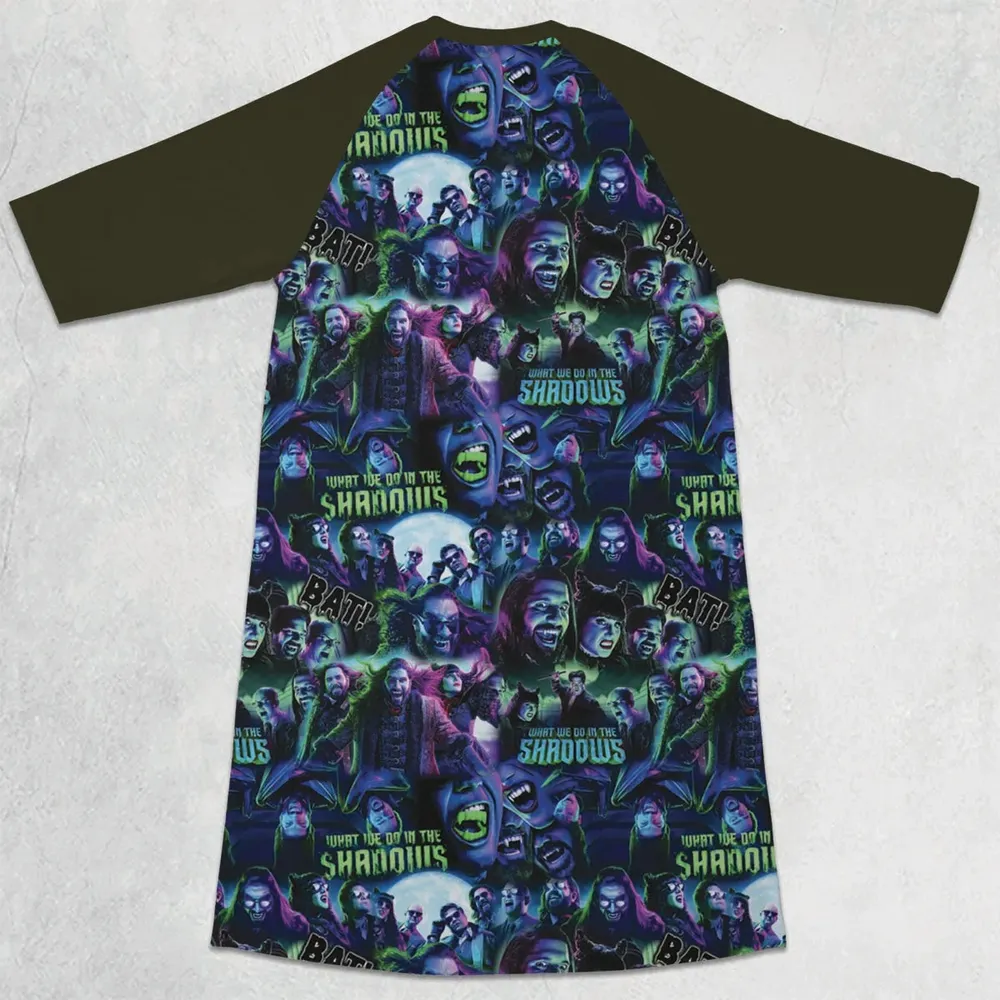 What We Do in the Shadows 3/4 Sleeve Raglan Dress - 2