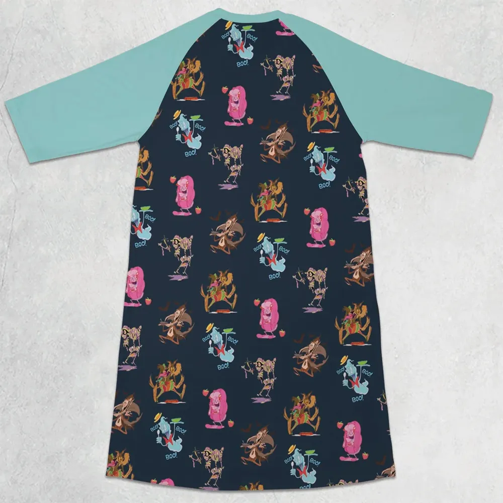 Funny Cereal Monsters Universal Monsters 3/4 Sleeve Raglan Dress - 2