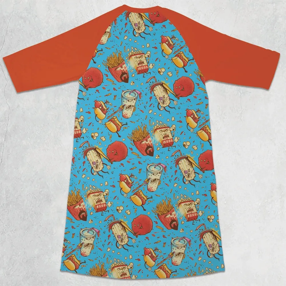 Fight! Aqua Teen Hunger Force 3/4 Sleeve Raglan Dress - 2
