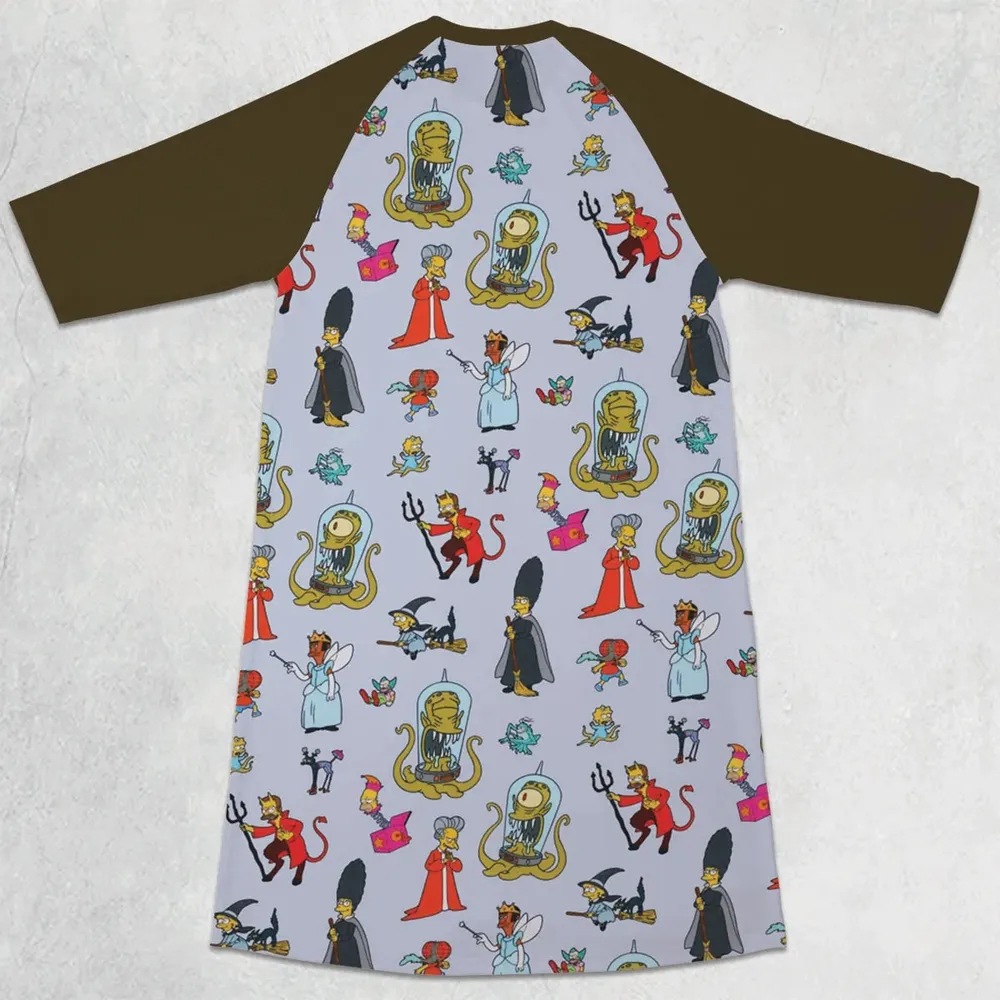 Halloween Costume The Simpsons 3/4 Sleeve Raglan Dress - 2
