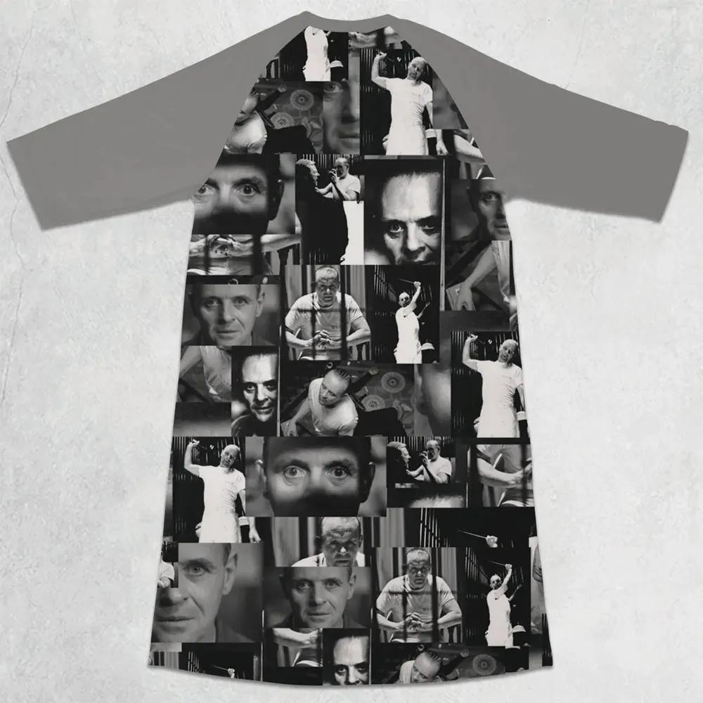 Hannibal Lecter The Silence of the Lambs 3/4 Sleeve Raglan Dress - 2