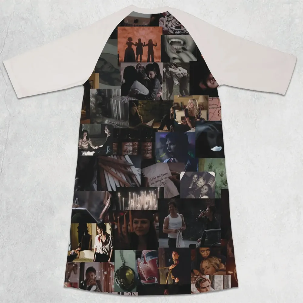 Memorable Vampire Moments The Vampire Diary 3/4 Sleeve Raglan Dress - 2