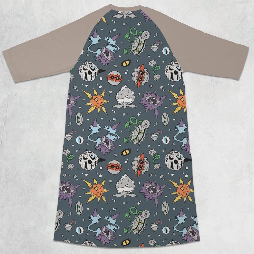 Rock Type Pokemon 3/4 Sleeve Raglan Dress - 2