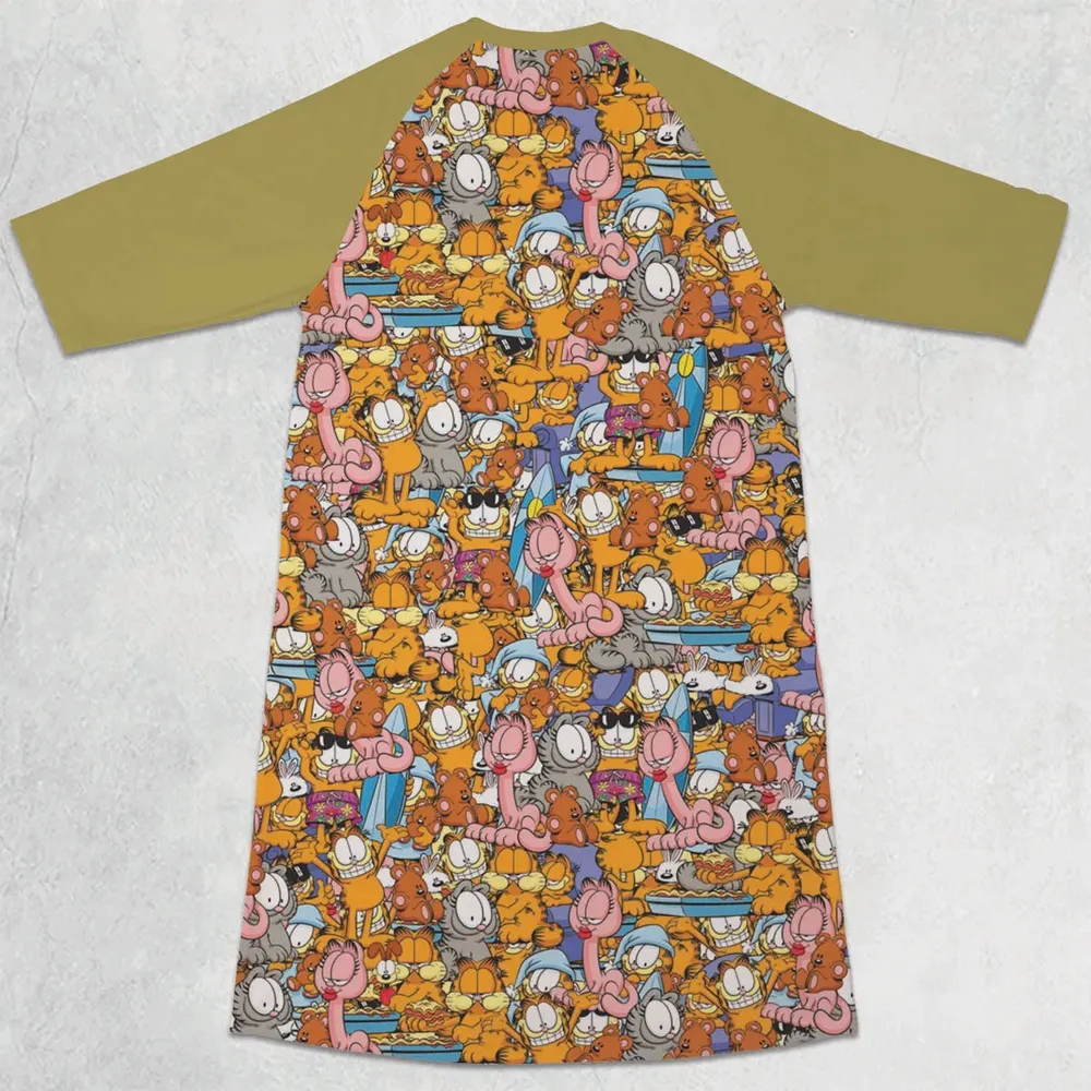 Garfield and Friends 3/4 Sleeve Raglan Dress - 2