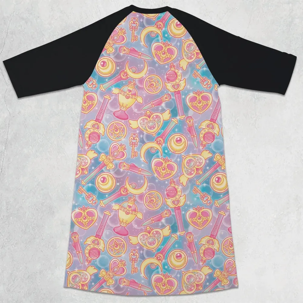 Magical Girls Sailor Moon 3/4 Sleeve Raglan Dress - 2