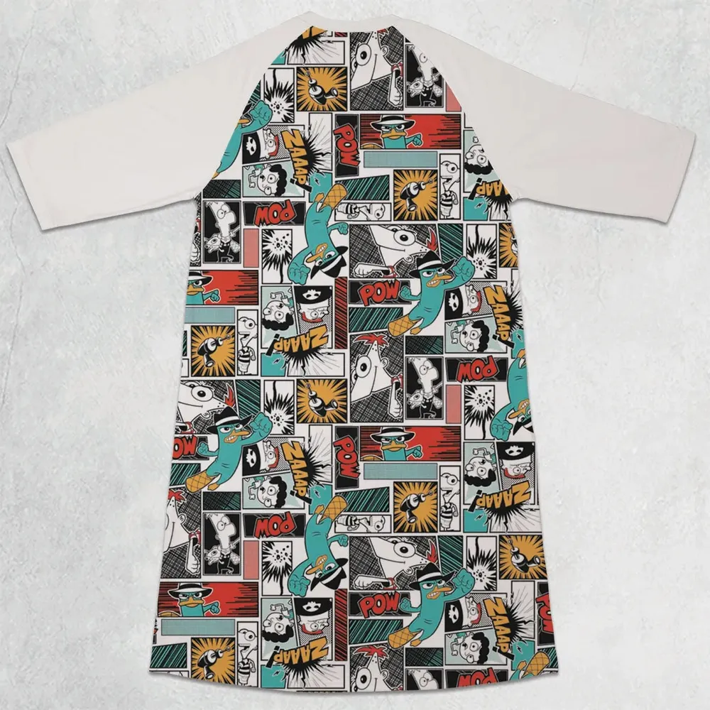 Zaaap! Phineas and Ferb 3/4 Sleeve Raglan Dress - 2