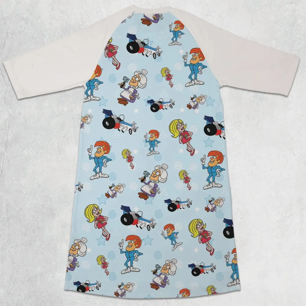 Retro Racer Tom Slick 3/4 Sleeve Raglan Dress - 2