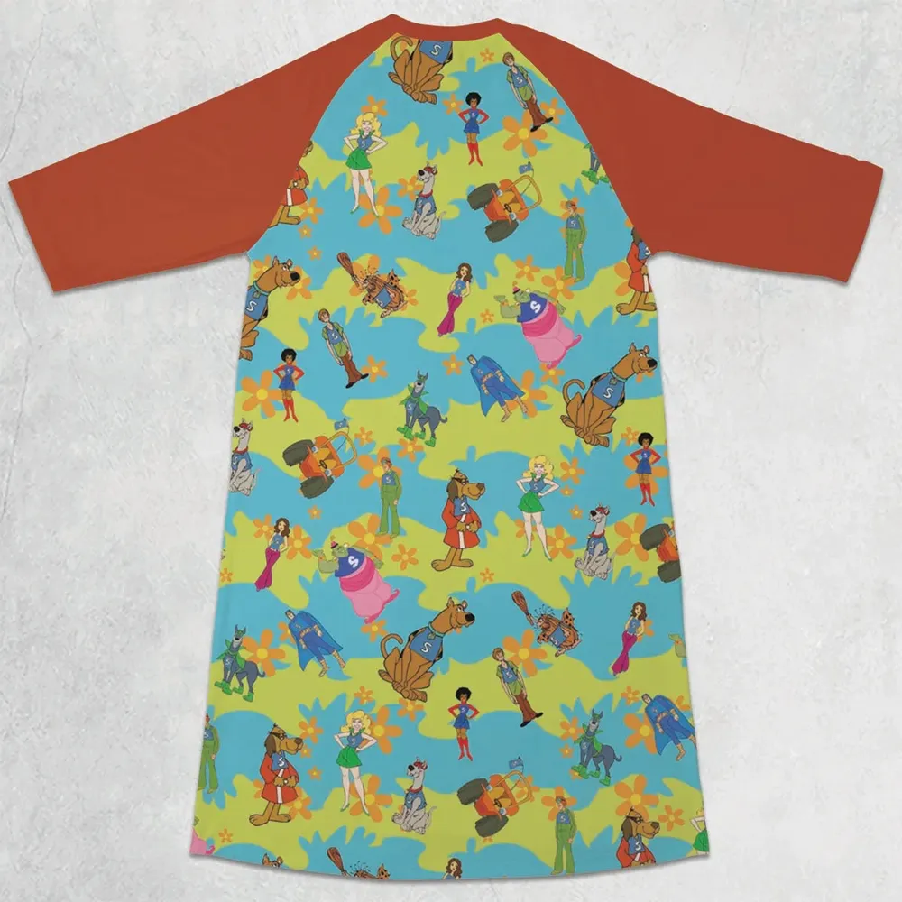 Scooby Gang Scooby Doobies 3/4 Sleeve Raglan Dress - 2