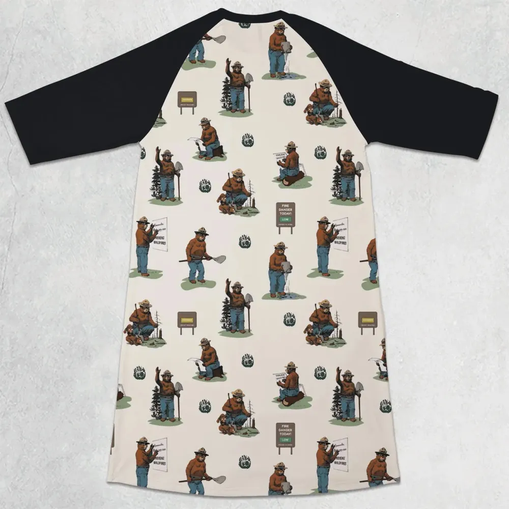 Smokey The Bear 3/4 Sleeve Raglan Dress - 2