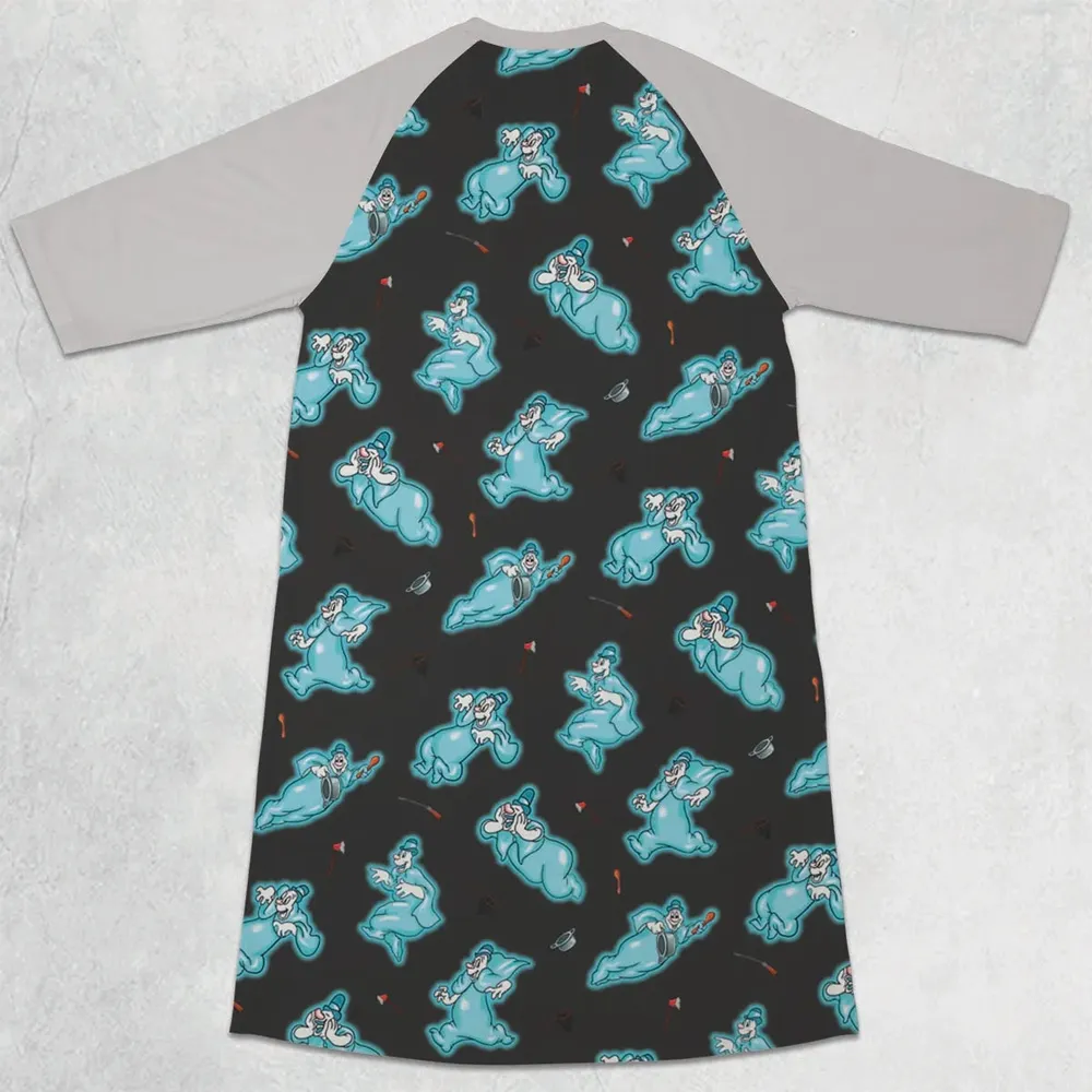 Classic Animated Cartoon Lonesome Ghosts 3/4 Sleeve Raglan Dress - 2