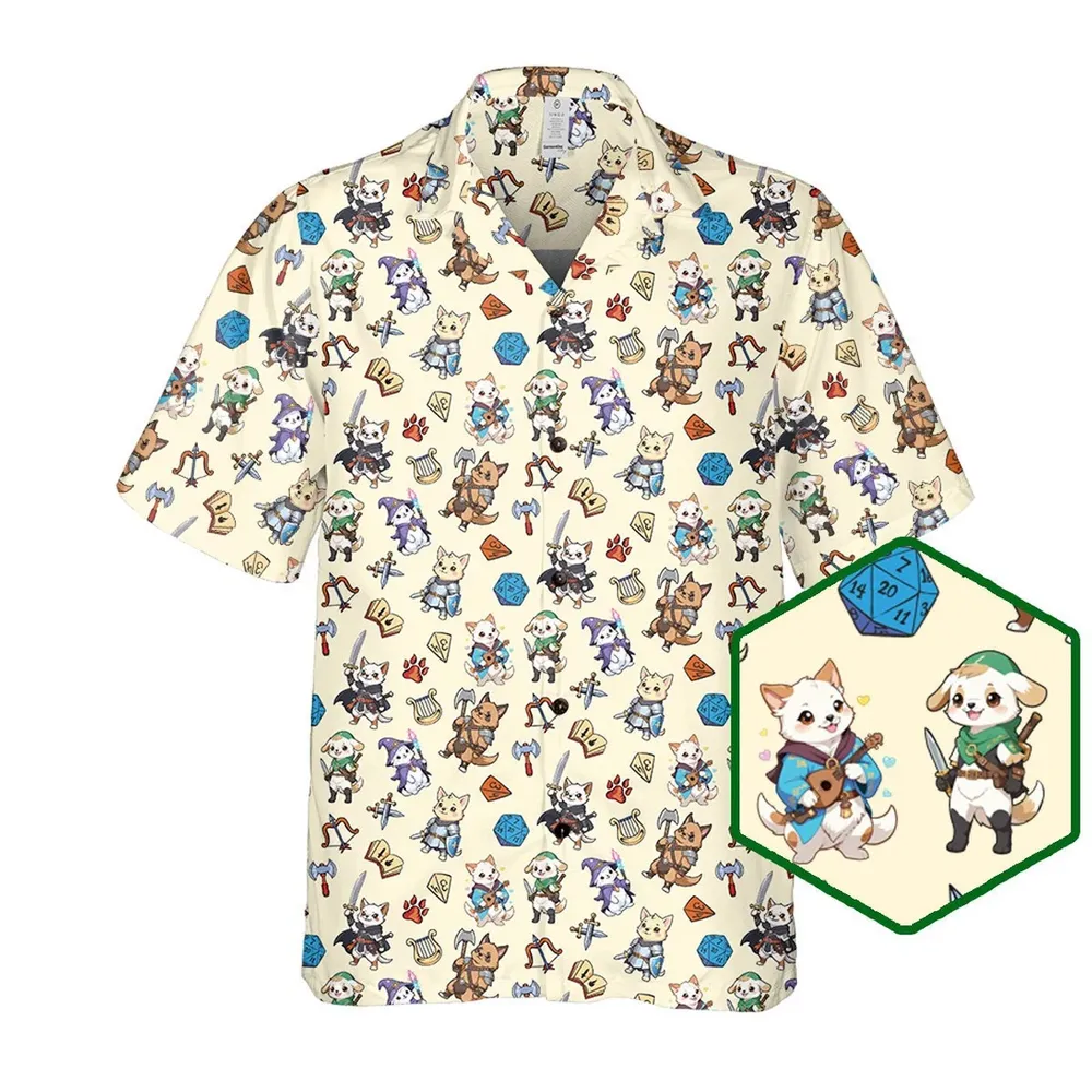 Dungeon And Dogs Hawaiian Shirt - 1