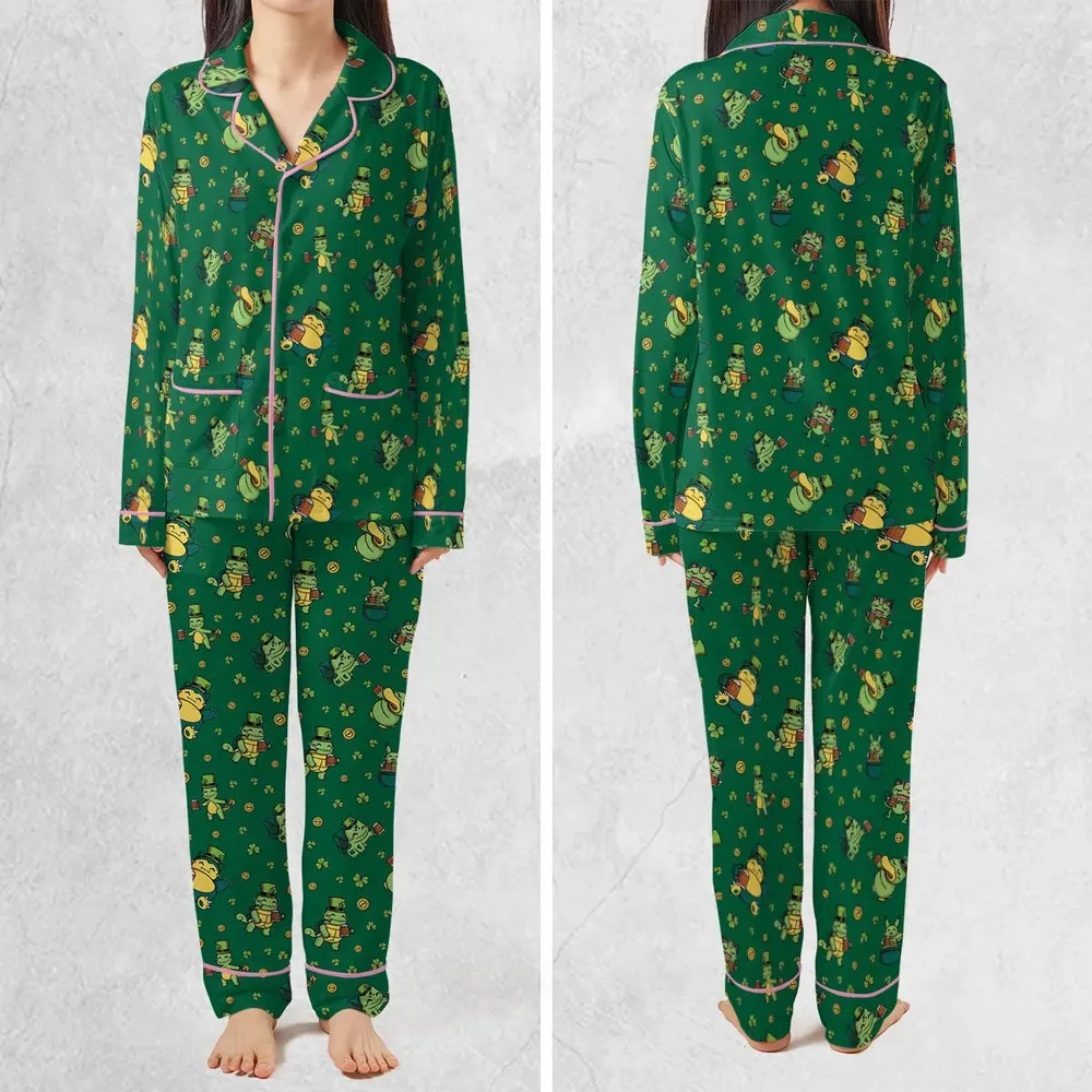 Happy St. Patrick day Pokemon Green Pajamas Set - 2