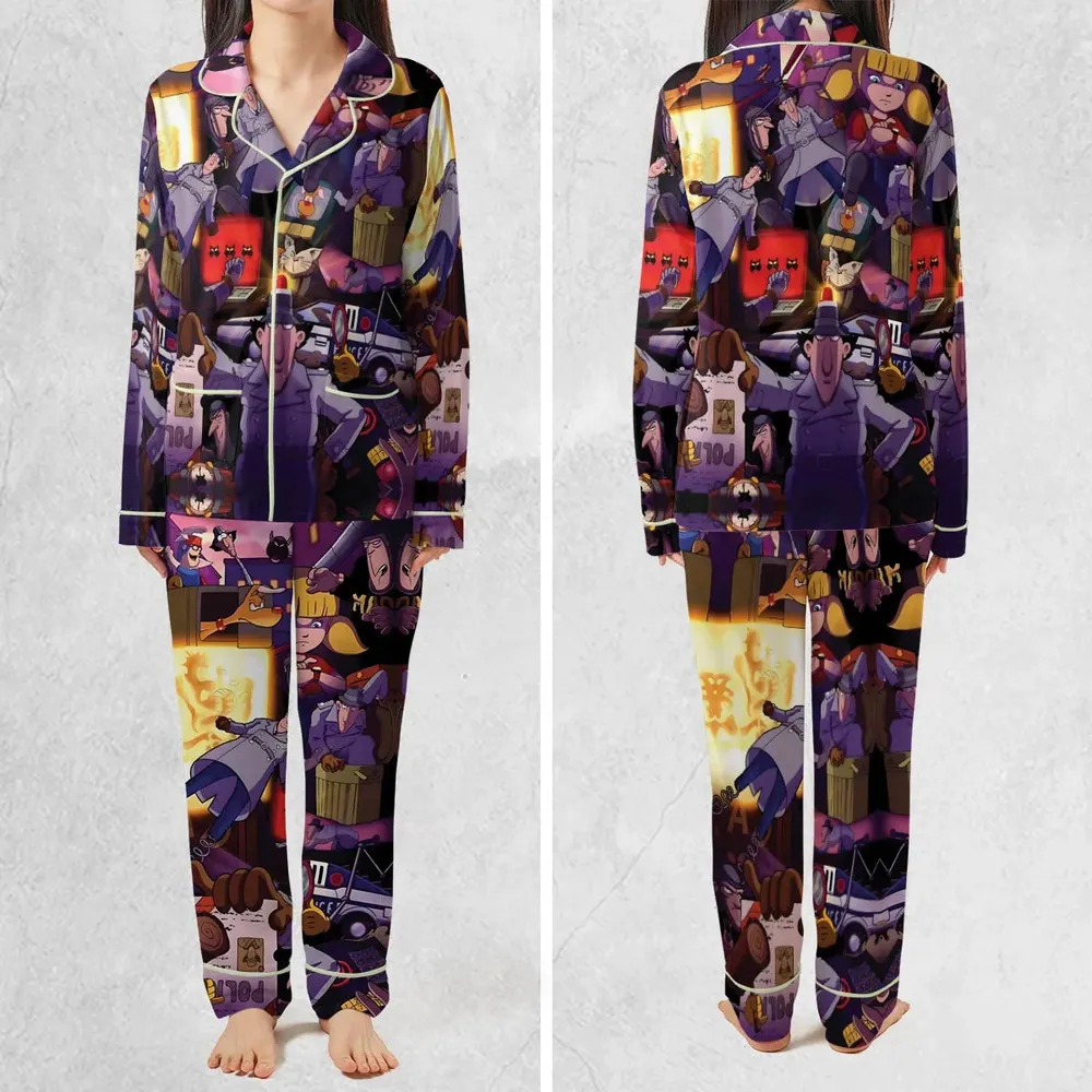 80s Cartoon Inspector Gadget Collage Pajamas Set - 2