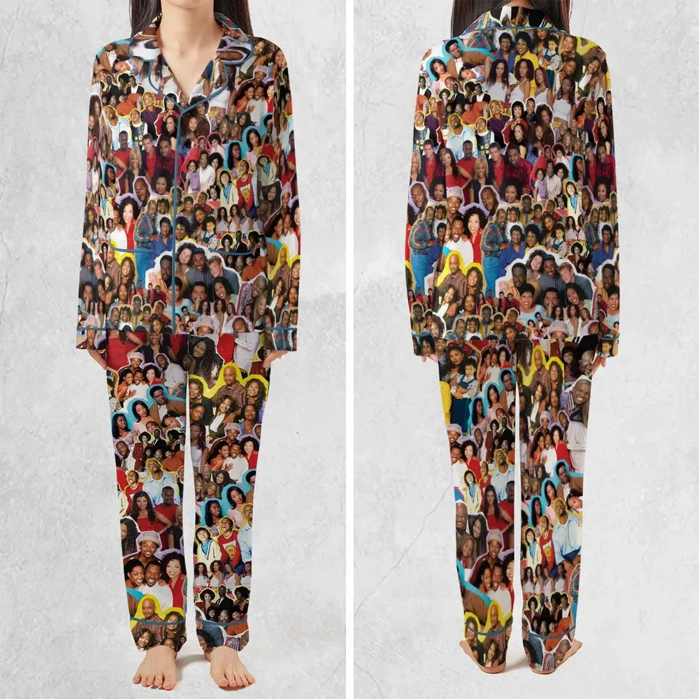 Old Black Sitcom Shows Collage Pajamas Set - 2